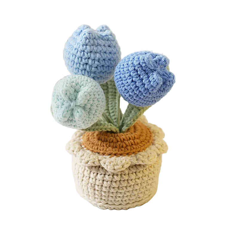 Hemasa Crochet  Colourful  Kintted  Potted  Sunflowers Table Decor Graduation Gift