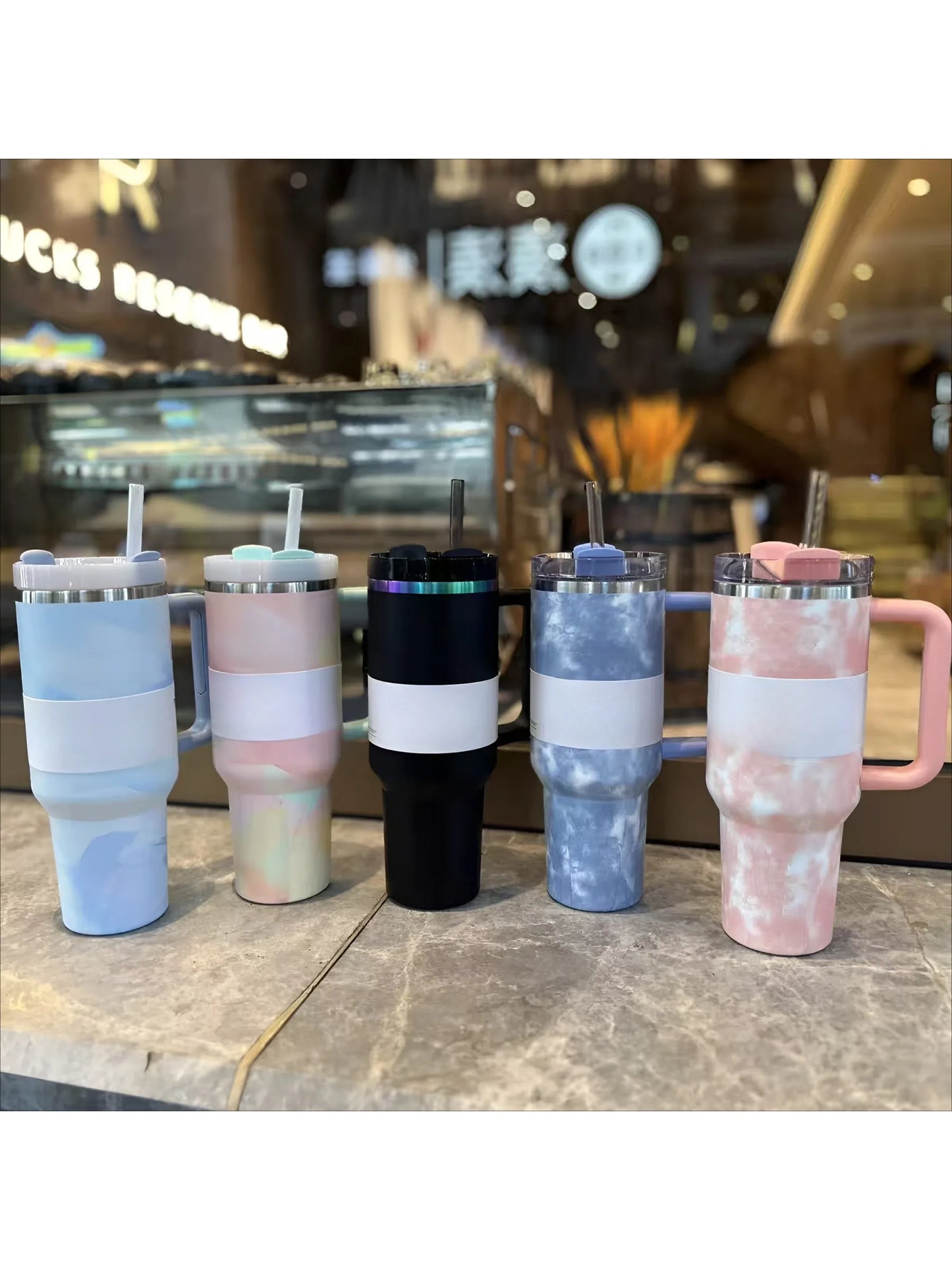 Hemasa 40oz Tumbler FlowState Straw Lid Stainless Steel Vacuum Insulated Car Mug /Double Wall Thermal Iced Travel Cup bottle