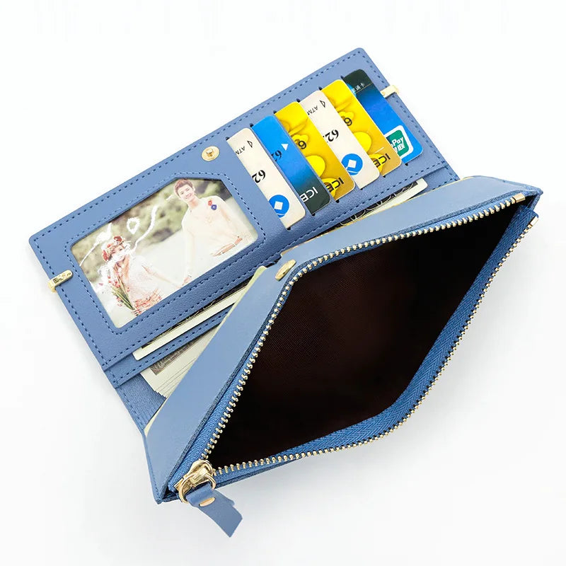 Tejesa Women Long Wallets Handbag Zipper Coin Pocket Female Purse Photo Holder Credit Card Holder Women's Clutch Wallet