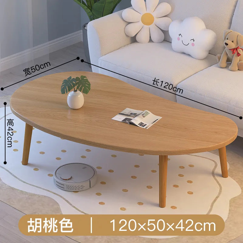 Formwell 120*50cm top Mango-Shaped Oval Coffee Table Sofa Table Accent Table for Living Room easy assembling