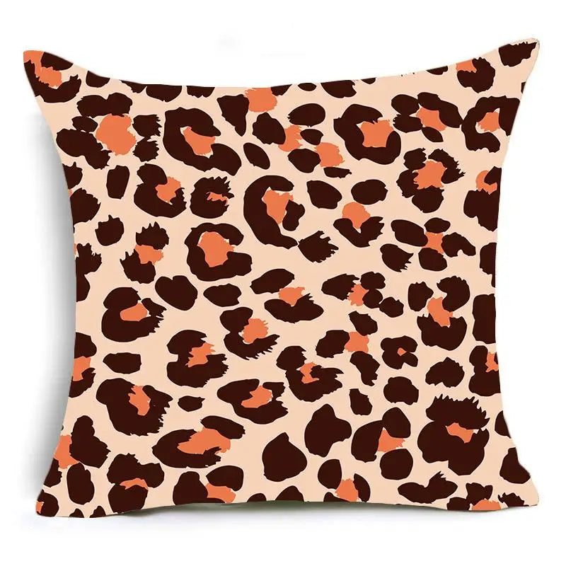 Hemasa  Animal Print Throw Pillow Case /Leopard Tiger Zebra Cow Snake Cushion Covers for Home Sofa Chair Decorative Pillowcases