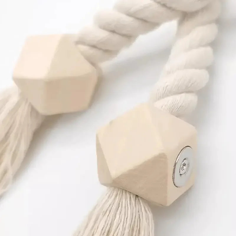 2 Pieces Magnetic Curtain Tie-backs Boho Style Hand-woven Solid Wood Room Accessories Clip Holder Elegant Curtains Home Decor