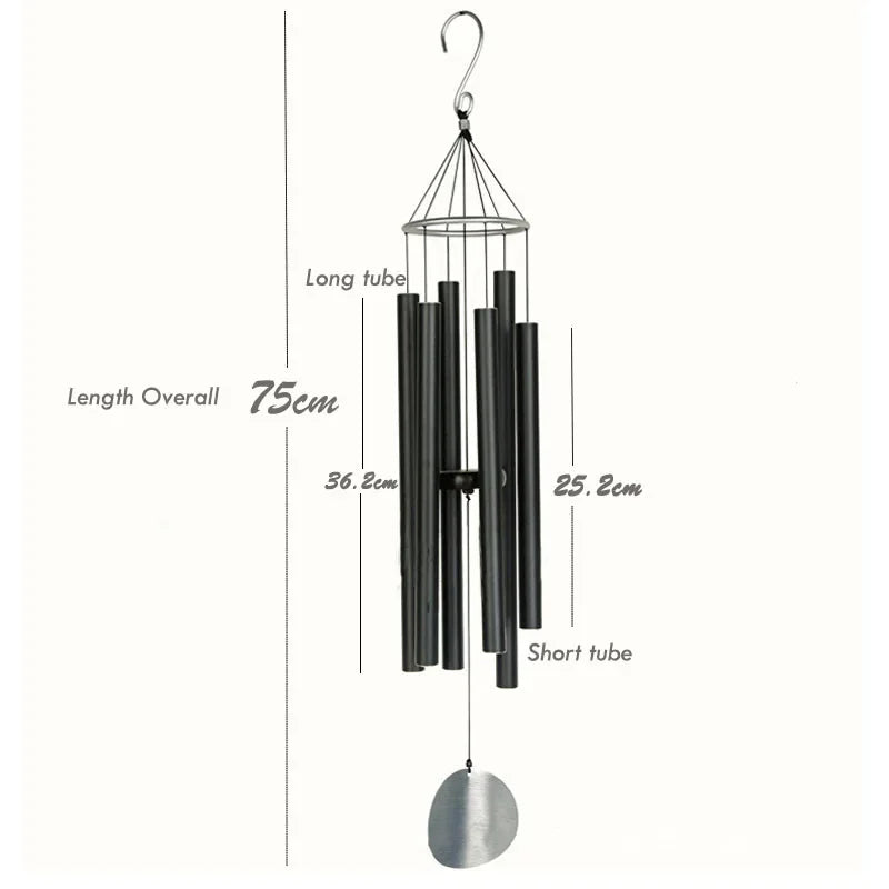 Hemasa  Large Wind Chimes Outdoor Home Decoration Deep Tone Melody Memorial Wind Bell Aluminium Patio Decor Christmas Gift 75cm