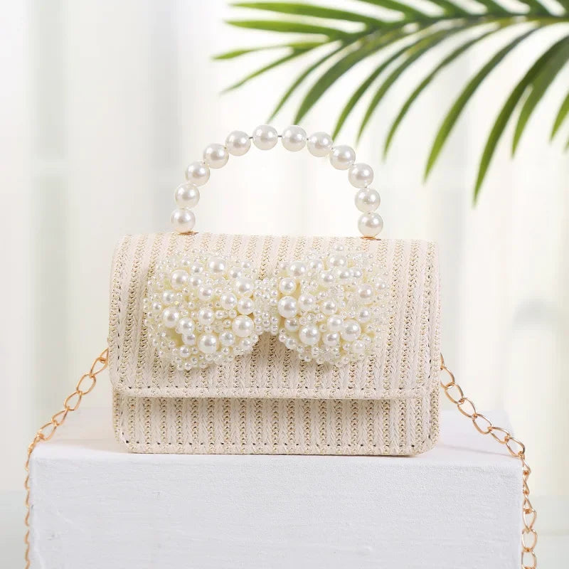Simple Bowknot Straw Bag Messenger Portable Dual-purpose Holiday Photo Versatile Ladies Bag New Fashion Summer Bag Sac En Paille