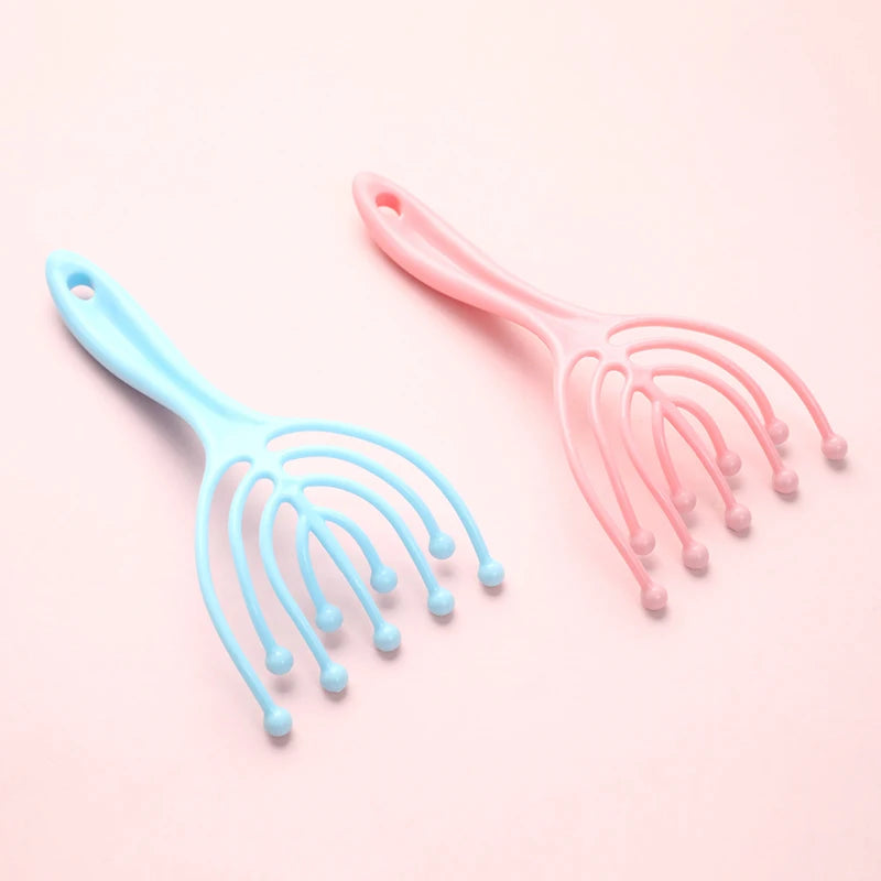 1 Pc Head Massager Scalp Neck Comb Roller Five Finger 9 Claws Steel Ball Hand Held Relax Spa Hair Care For Hair Stress Relief