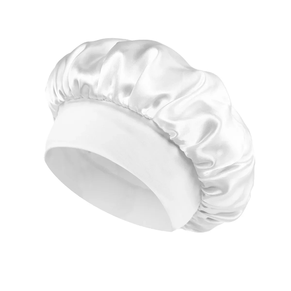 Hemasa Women Satin Bonnet Hair Bonnet for Sleeping Hair Care Silk Bonnets Solid Wide-brimmed Sleeping Hat with Elastic Soft Band