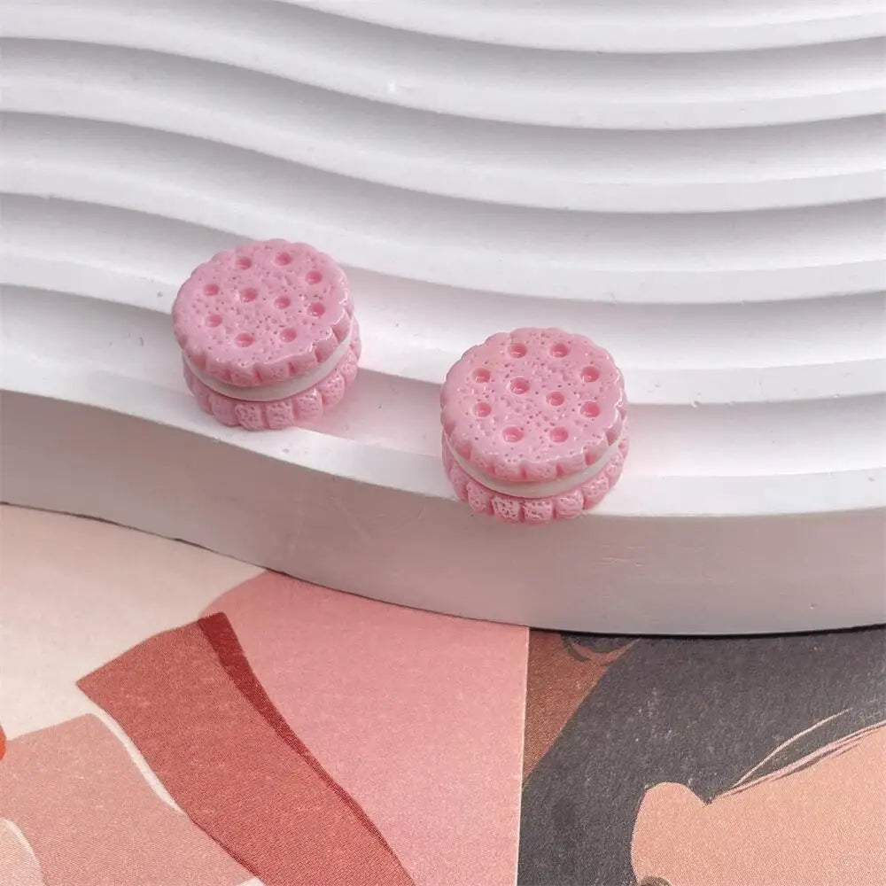 10 Pcs Resin Simulation Cartoon Macaron Flatback Cabochon Art Supply DIY Earring Craft Scrapbooking For Hair Bow Clip Decoration