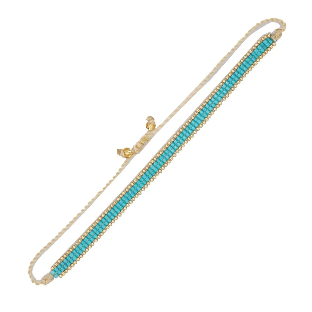 Tejesa Bohemian Native Colorful Tiny Loom Miyuki Beaded Adjustable Bracelets for Women