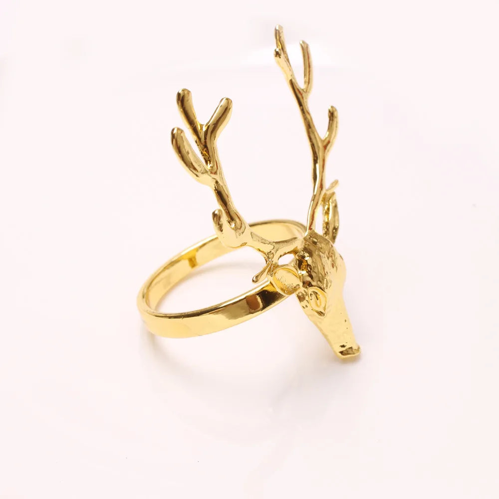 Hemasa 4Pcs Deer Napkin Rings