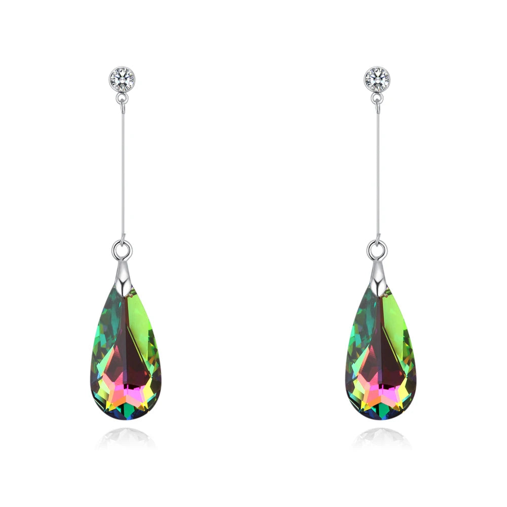 Original Crystal from Austria Water Drop Earrings For Women Earrings Fashion Long Dangle Earrings Wedding Christmas Jewelry