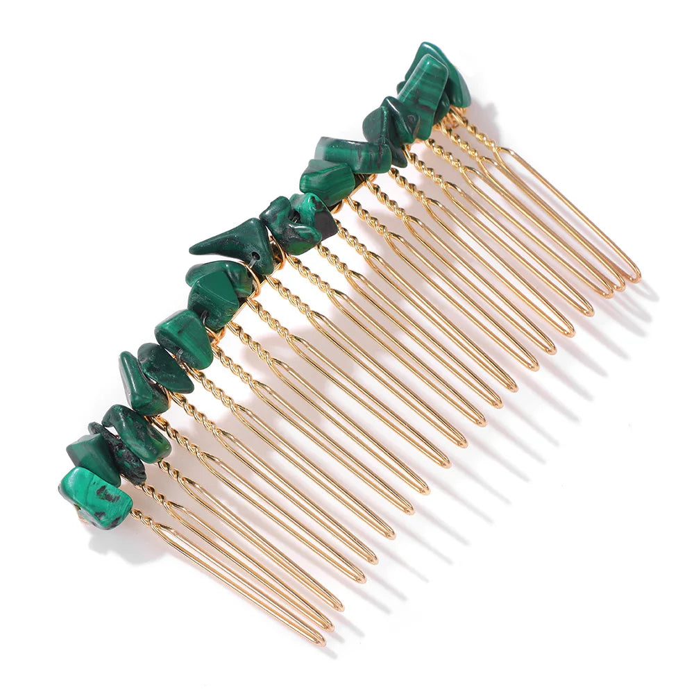 Hemasa Crystal Hair Combs Hair Accessories Natural Quartzs Stone Hair Clips Healing Reiki Hairpin Wedding Bridal Headwear Jewelry