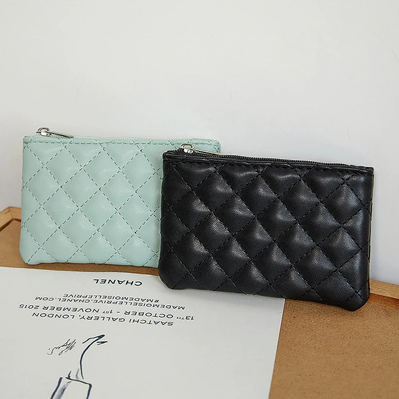 Hemasa  Small Coin Purse  Leather Zipper Wallets   Business Card Holder Ladies Mini Coin Bag