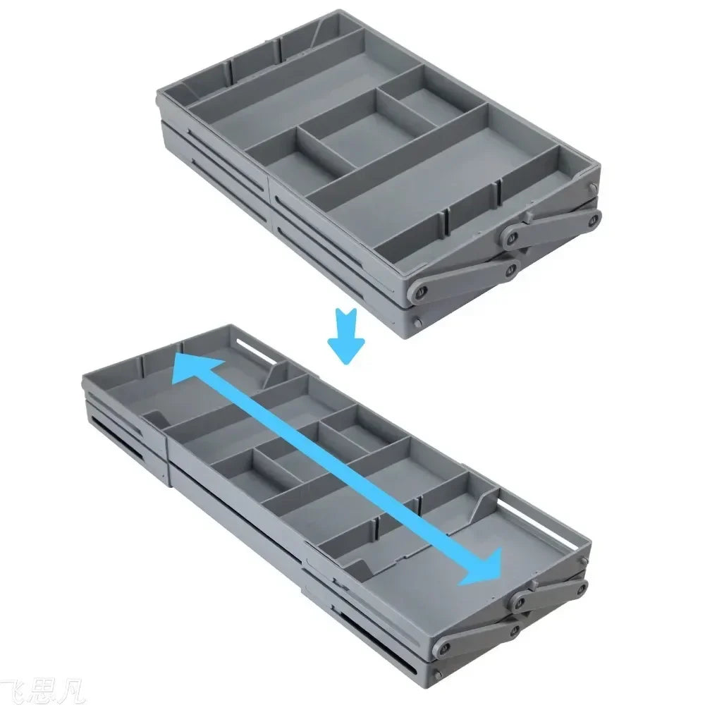 3 Tier Folding Expandable Drawer Organiser Multi-Layer Organiser Tray Box Jewellery & Cosmetics Storage Drawer Organiser Shelf