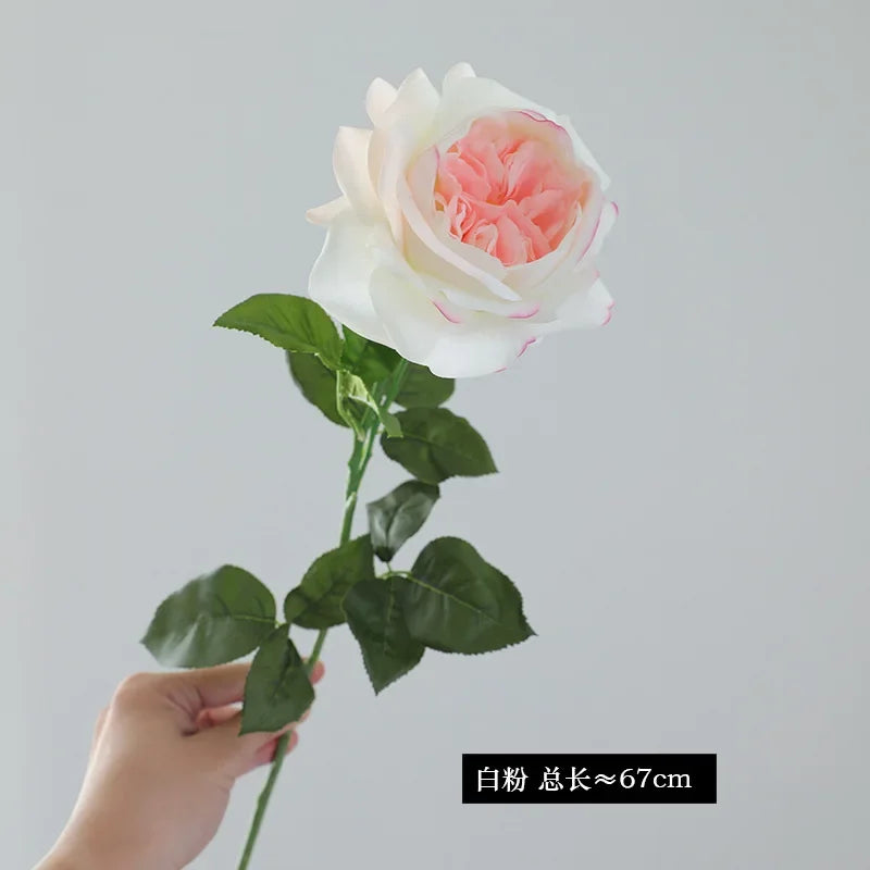 5Pc High-quality Moisturizing Rose Artificial Flowers Real Touch Rose Bridal Bouquet Wedding Decor Indoor Home Party Table Flore