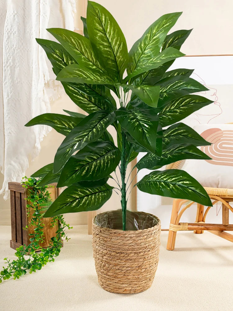Tejesa 68cm-85cm Large Artificial Plants Fake Tropical Plants Branch Real Touch Tree Leaves Plastic Plants for Home Garden Decoration
