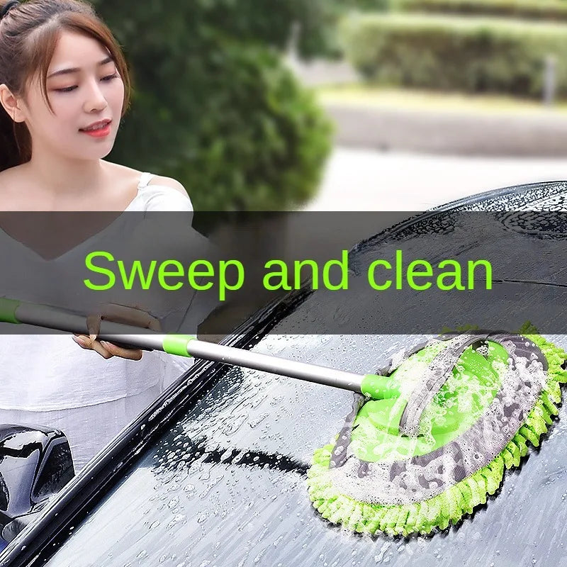 Hemasa Car Cleaning Brush / Car Wash Brush Adjustable Telescoping Long Handle Clean Mop