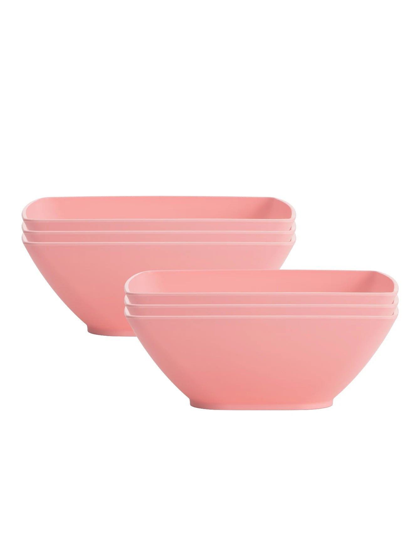 Tejesa 6pcs Large size plastic square bowls reusable household plastic tableware can be used for soup noodles oatmeal salad