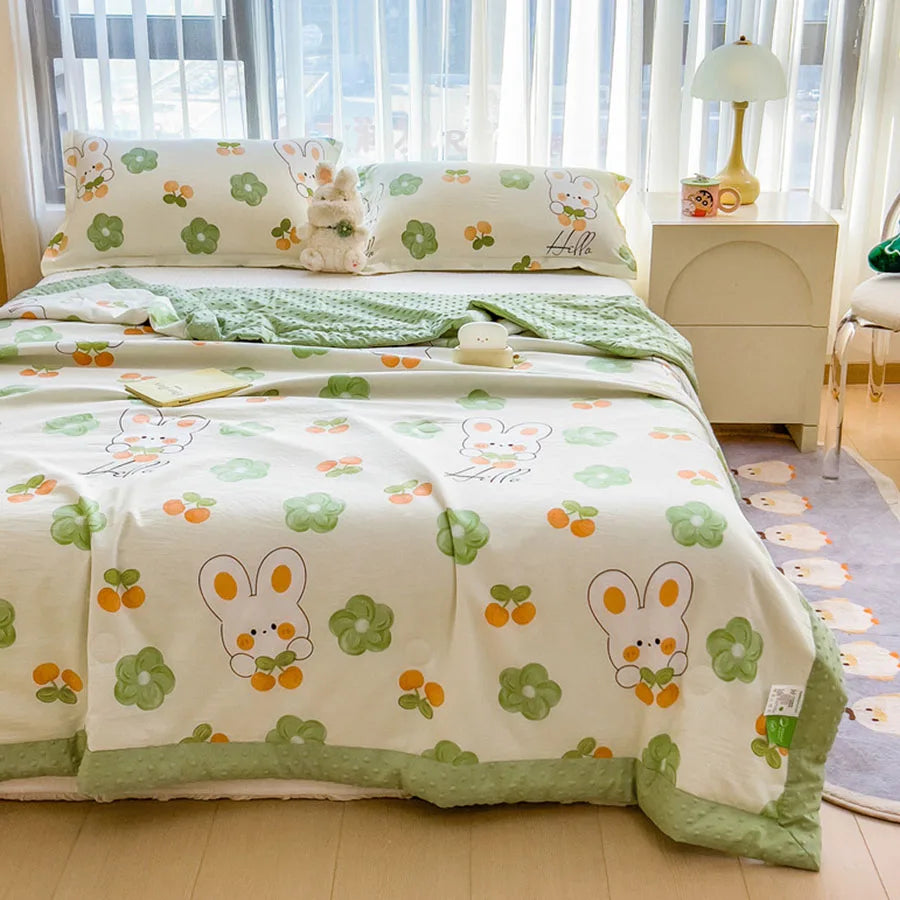 KDJEIKZ Summer Thin Comforter Ultra-Soft Air Conditioned Four Seasons 3D Beanie Comforter/Duvet/Blanket Bed 150 Single comforter