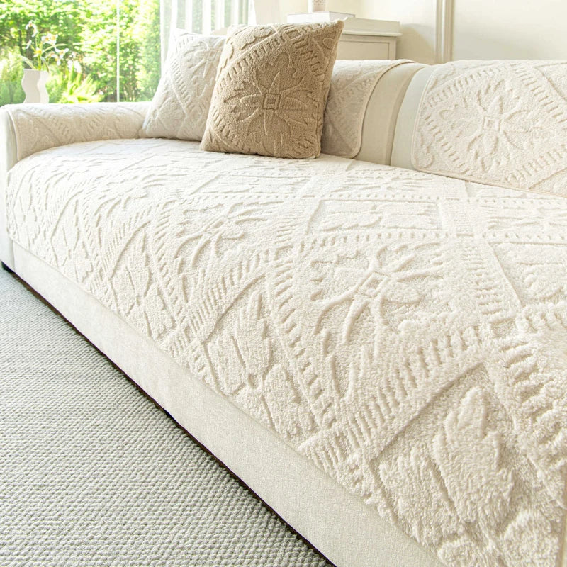 1PC Plush Sofa Covers for Living Room Winter Warm Universal Couch Mat French Style Non-slip Sofa Seat Pad Home Decor 방석쿠션
