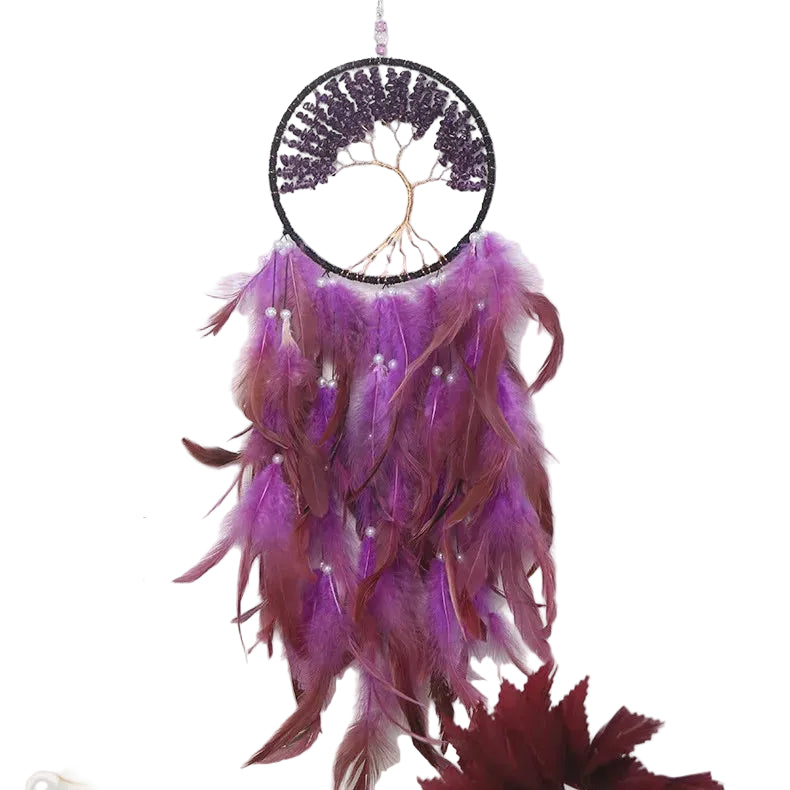 Tejesa Tree of Life Dreamcatcher with Stone Craft Decorative Room Wind Chime Hanging Home Decor Dreamcatcher