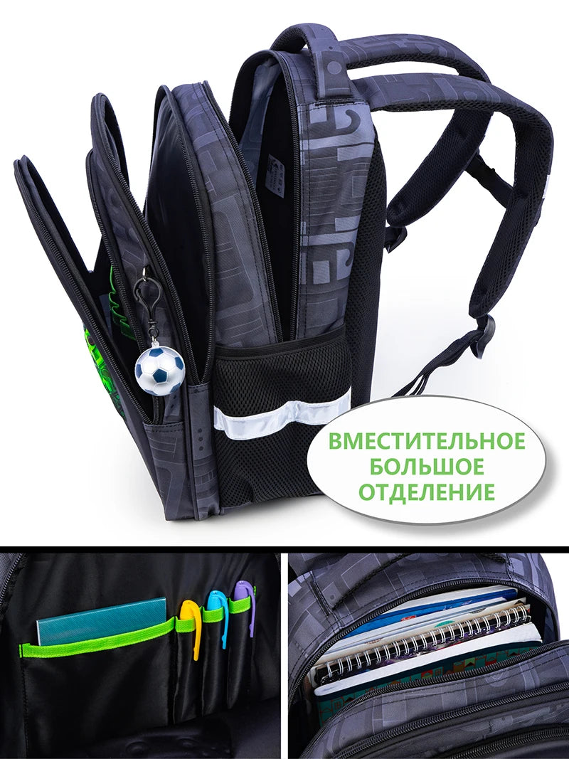 Hemasa Cartoon School Backpacks For Boys 1-2 Grade Children Orthopedic Backpack Kids Bookbags Students School bag