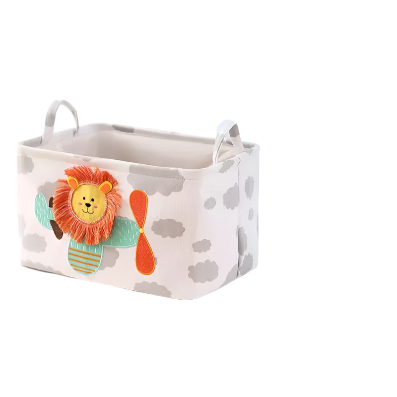 Hemasa Folding Storage Basket Linen Storage Fabric Wardrobe Office Bedroom Closet Toys Laundry Basket With Handle