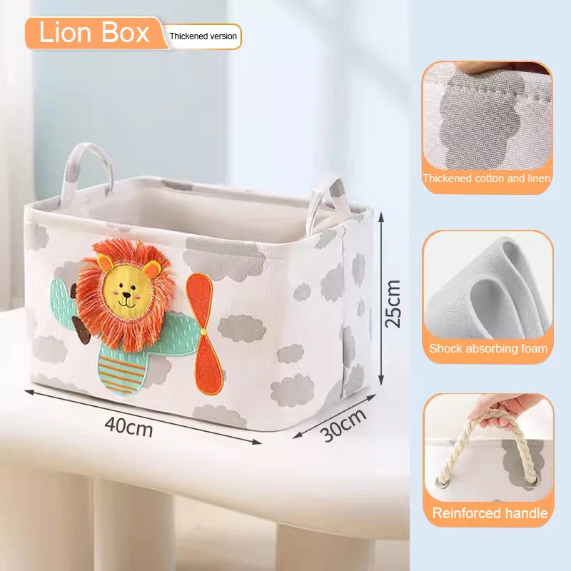 Hemasa Folding Storage Basket Linen Storage Fabric Wardrobe Office Bedroom Closet Toys Laundry Basket With Handle