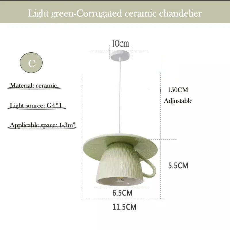 Chinese Style Flower Ceramic Cup Chandeliers Dining Room Dining Table Lamp Modern Creative home Decor Bedroom Bedside Chandelier