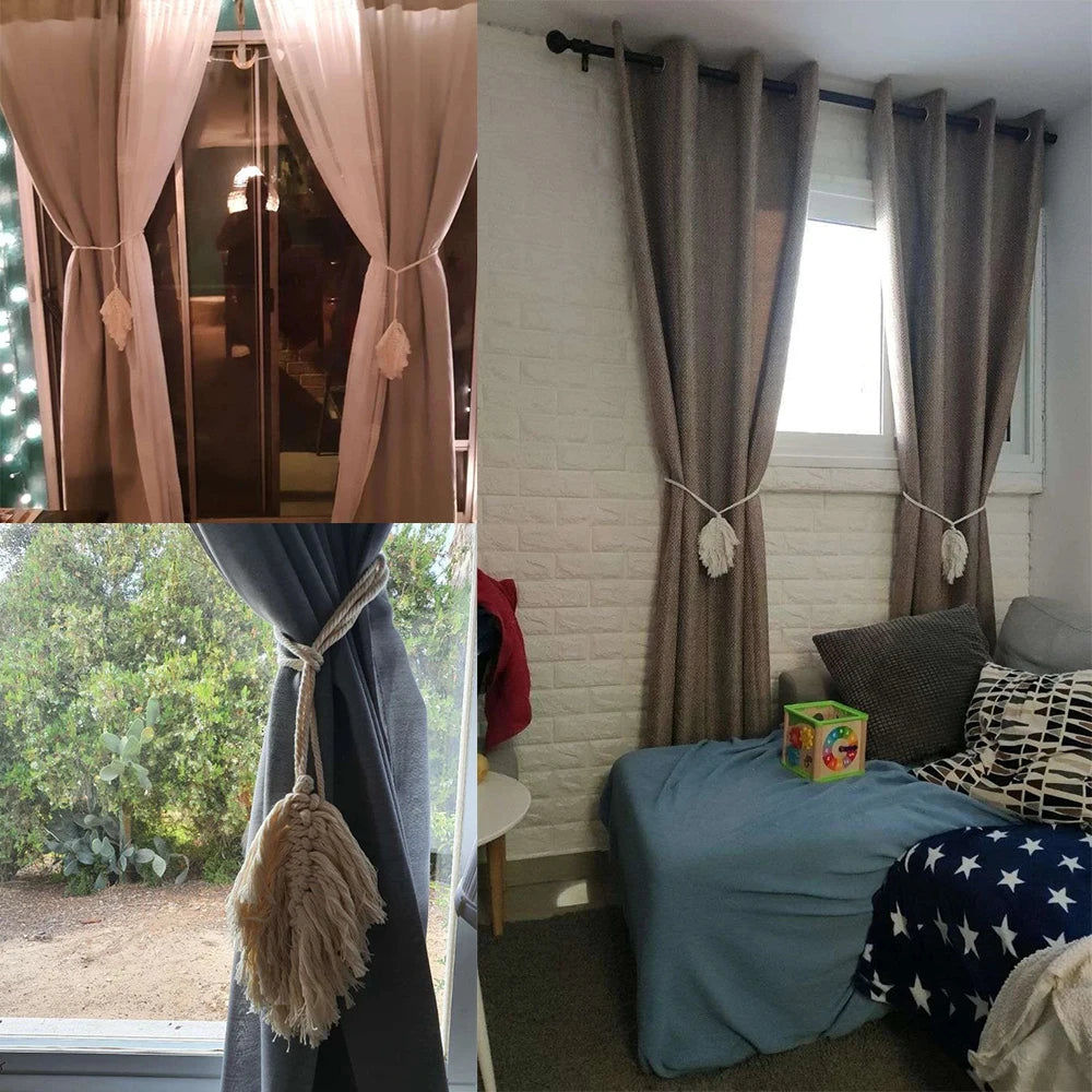 2pc Curtain Tiebacks Boho Home Decor Curtain for Living Room Holdback Window Fringe Curtains Room Bedroom Decoration GIft