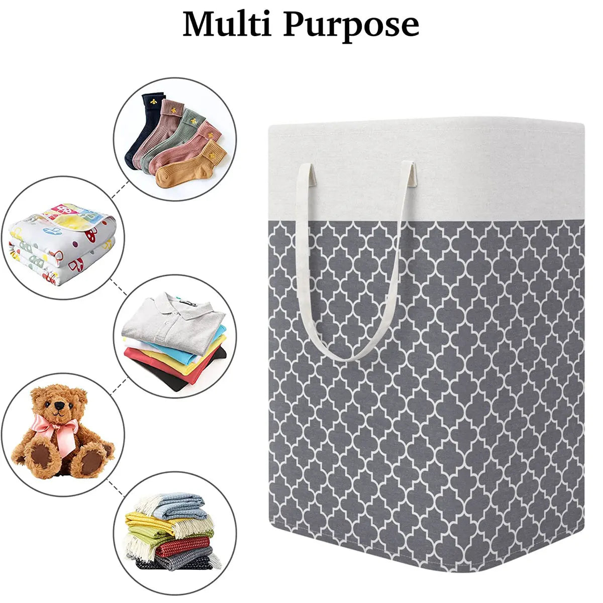 75L Large Laundry Basket Foldable Organizer Storage Basket Waterproof Dirty Clothes Toy Organizers Home Bathroom Laundry Basket
