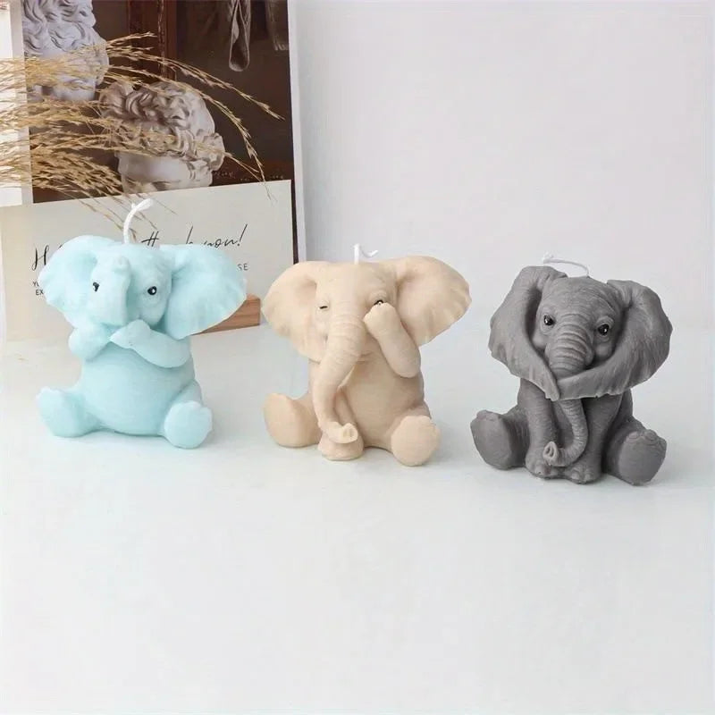 Candle Mold Elephant Shape Silicone Mold Three-dimensional Molds Candle Molds Silicone Hand Soap Mold Silicone Soap Molds