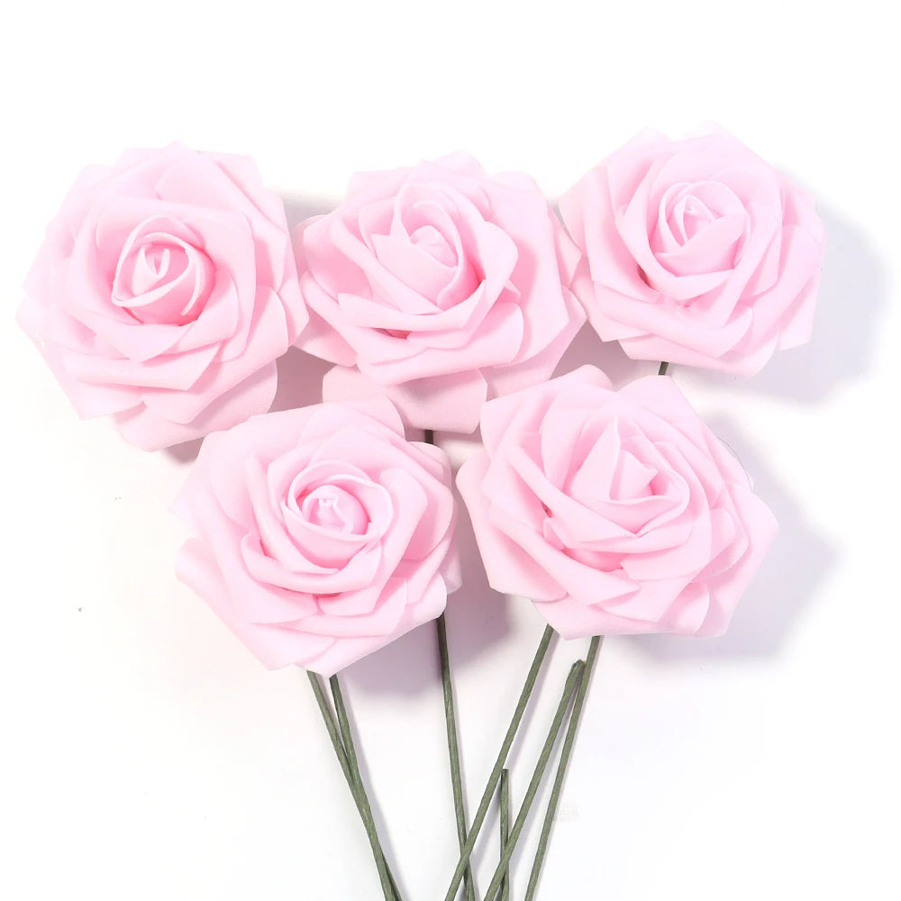 Tejesa 5/10/20Pcs Artificial Foam Rose Flowers 7.5cm PE Simulation Roses Fake Flower Bouquet for DIY Home Wedding Party Dceor Material
