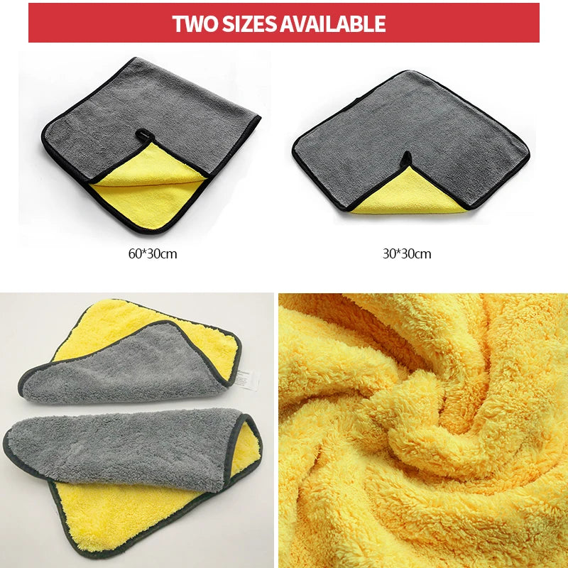 Hemasa  Microfiber Car Washing Towel 400GSM Double-Sided Coral Velvet Clean Towels