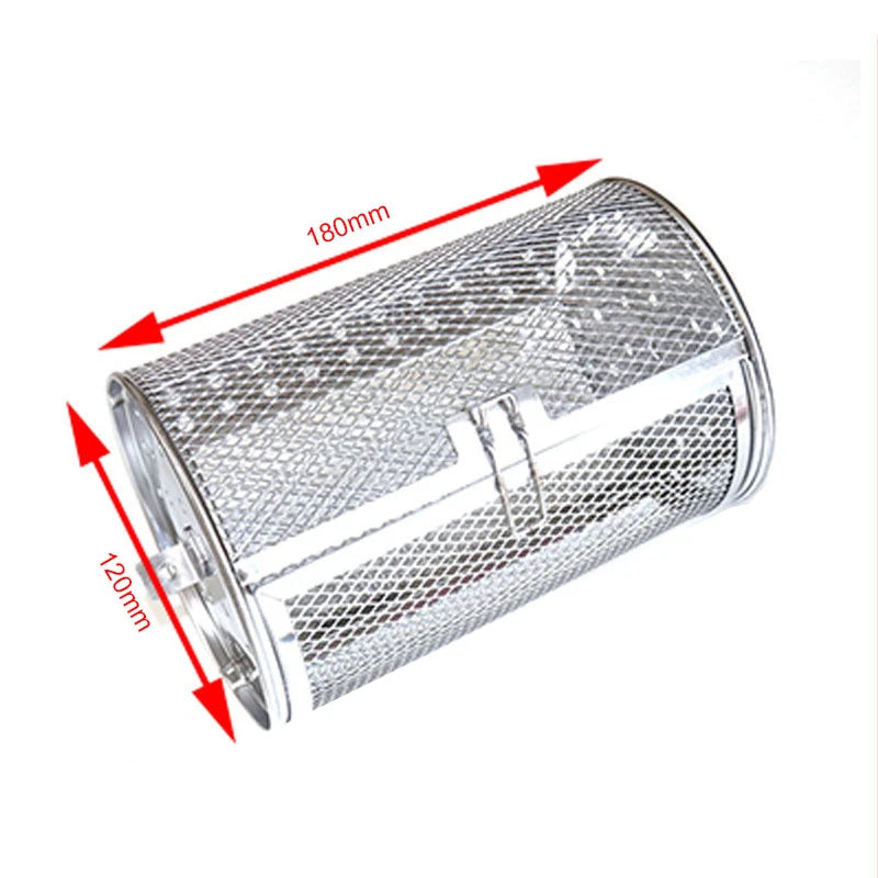 Tejesa Stainless Steel Grill Rotisserie Oven For Kitchen Fry Basket Coffee Bean Grilled Cage Drum Rack Air Fryer Accessories Universal