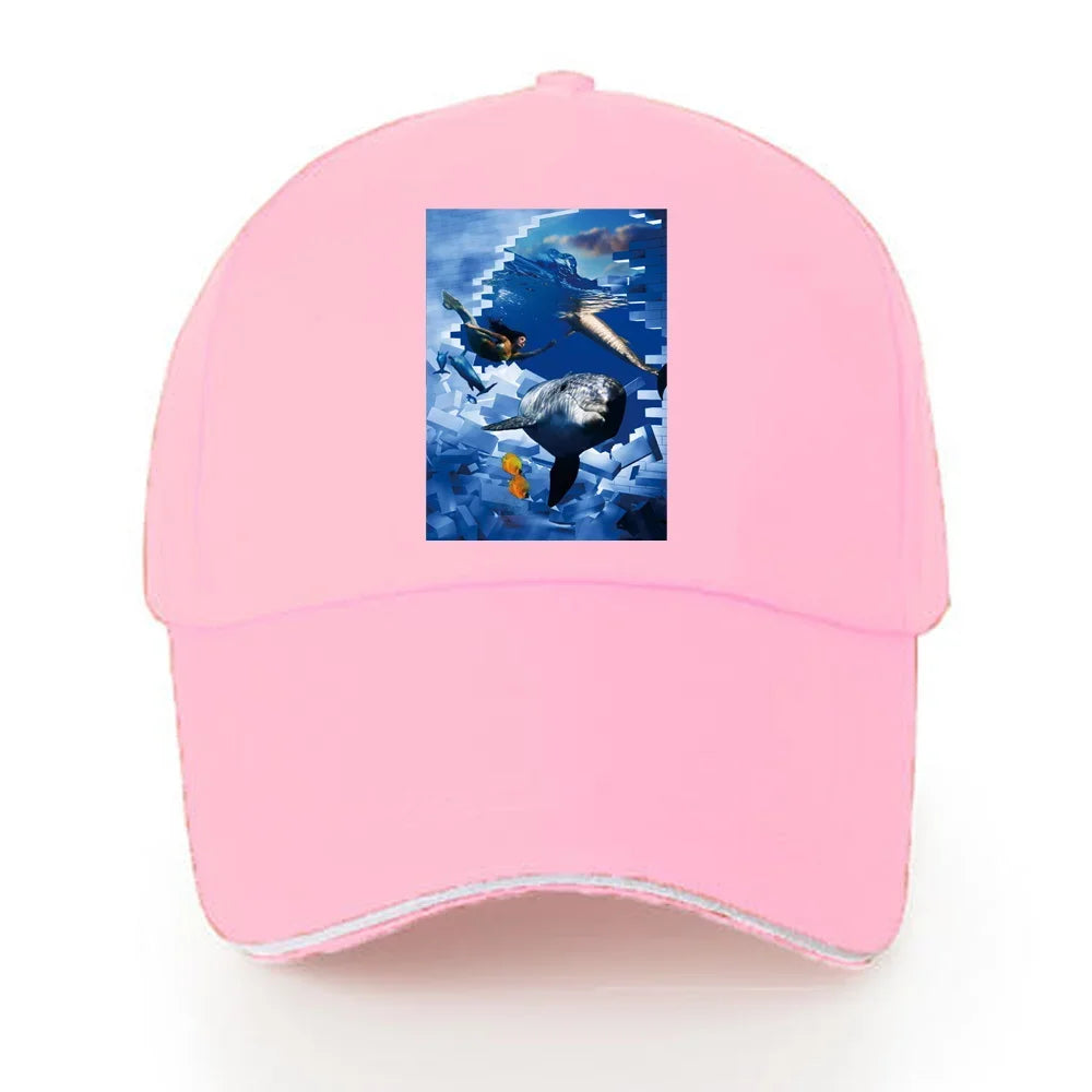 Baseball Caps Women Walking Visors Hat Autumn Outdoor Hats Unisex Adjustable Cotton Summer Sun Visors 3D Series Print Cap