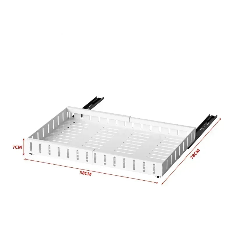 Attached Dish Rack Stainless Steel Household Kitchen And Storage Cabinets Organizer With Slide Retractable Pull-out Sink Rail