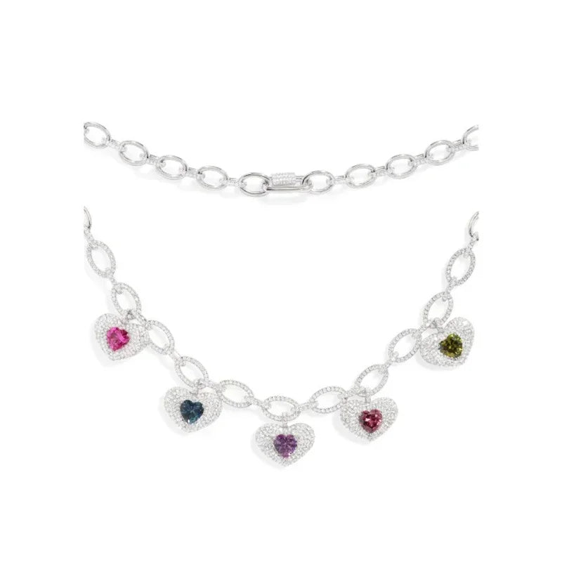 Tejesa LI KI 925 Sterling Silver High Quality 2023 October New Love Color Diamond Earrings Necklace Bracelet Ring Exquisite Jewelry