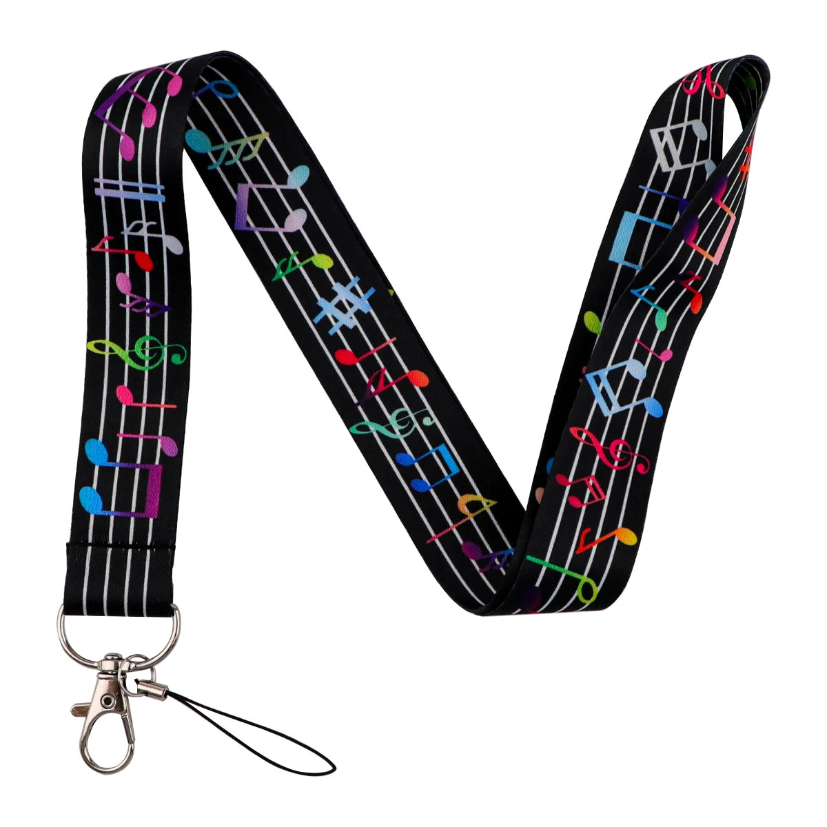 Musical Notes Mobile Phone Lanyard New Fashion Neck Strap Keychain Lanyard for Keys Keychain Hanging Rope Cell Phone Strap