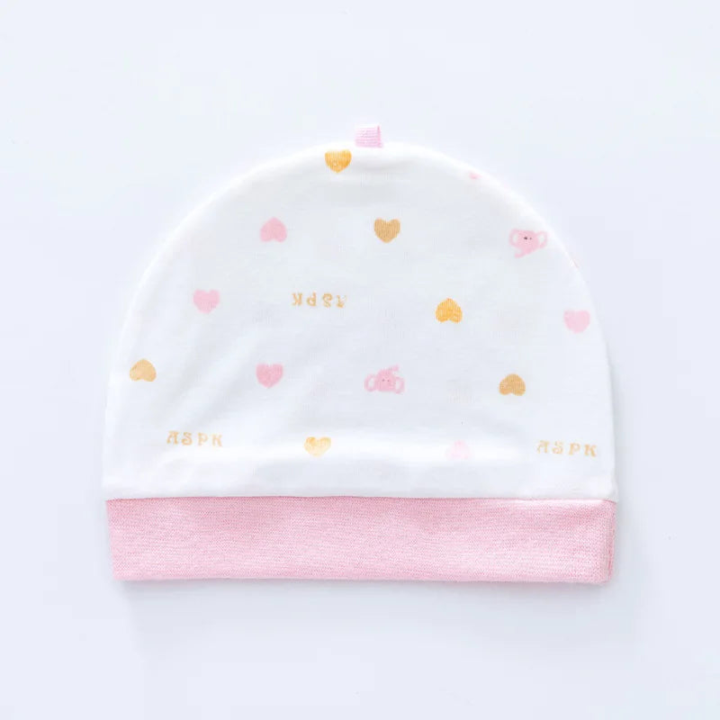 Tejesa 3Pcs Soft Infant Beanies Caps/ Baby Hats /Cartoon Bear Boneless Muslin Hat