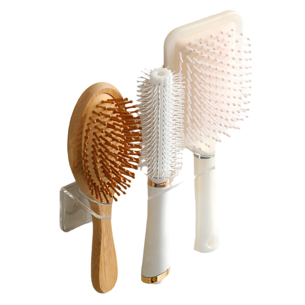 Hemasa Acrylic Comb Holder Organizer Storage Shelf Clear Transparent Wall-Mounted Hair Brushes Rack Bathroom Accessories Home Shelves