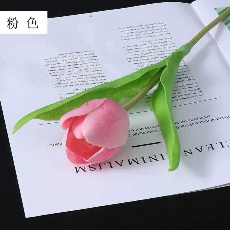 10Pcs PU Big Tulip Artificial Flowers Wedding Decoration Fake Flowers Tulips Bridal Bouquet Indoor Home Party Flower Arrangement