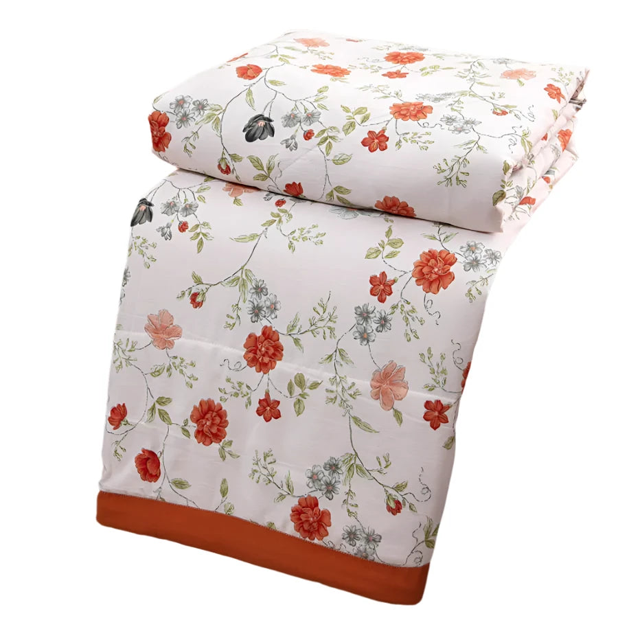 Hemasa  Linen Double Layer Summer Quilt   Printed Double Cooling Blanket