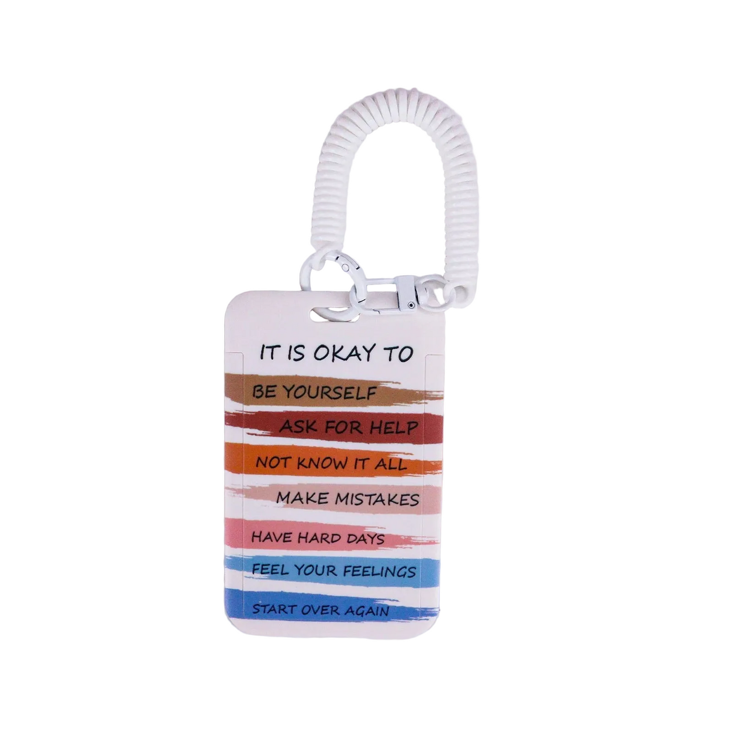 Tejesa Cute Rainbow ID Card Holder with Spring Key Chain /Sudent /Office Worker