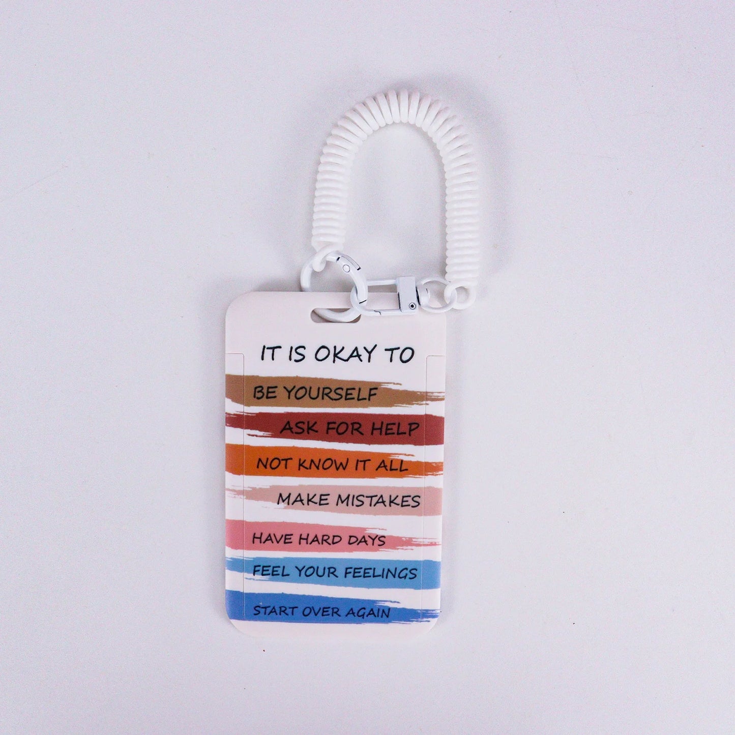 Tejesa Cute Rainbow ID Card Holder with Spring Key Chain /Sudent /Office Worker