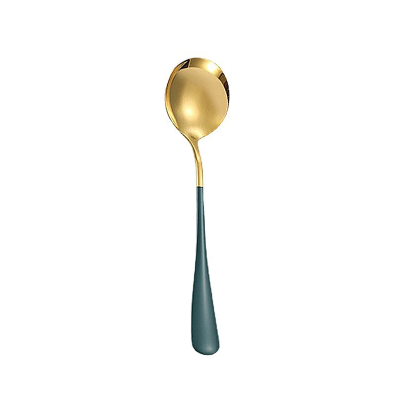 Stainless Steel Soup Spoons Korea Home Kitchen Ladle Capacity Gold Silver Mirror Polished Flatware For Coffee Tableware