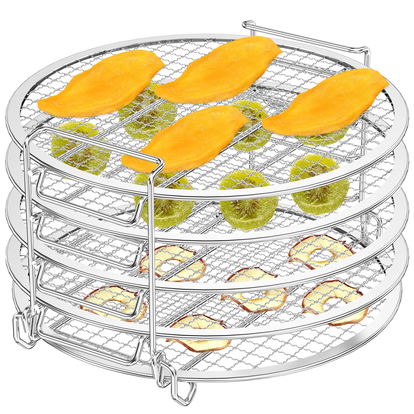 Air Fryer Dehydrator Rack Stainless Steel Grilling Stackable Steamer Stand Fruit Meat Dehydration Racks Cooking Kitchen Tools