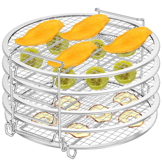 Air Fryer Dehydrator Rack Stainless Steel Grilling Stackable Steamer Stand Fruit Meat Dehydration Racks Cooking Kitchen Tools