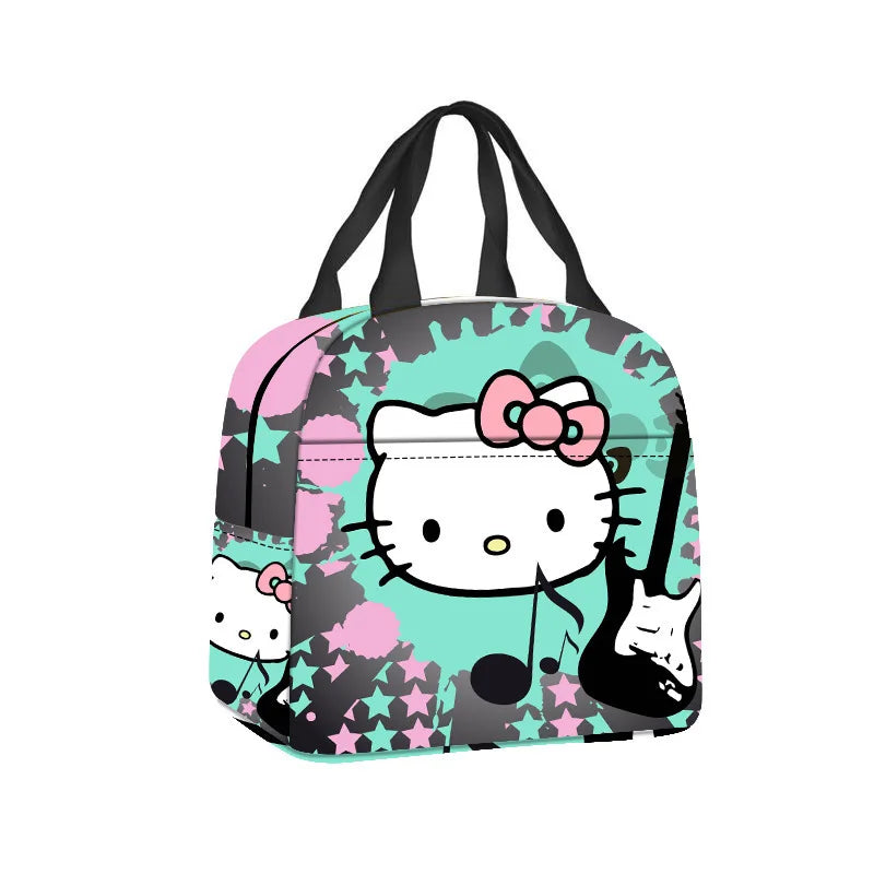 Hemasa Hello Kitty Portable Lunch Bag Cartoon Cute Insulated Lunch Bag Student Lunch Bag Kawaii Girl Gift
