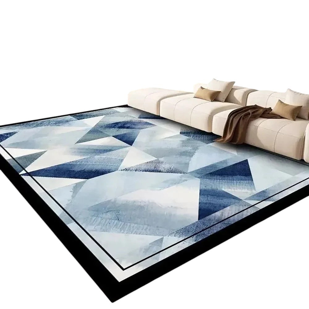 Tejesa  Large Flannel Rug Luxury Plaid Non-Slip Living Room Bedroom Mat Stain Resistant Washable Bedside Home Decor Rug