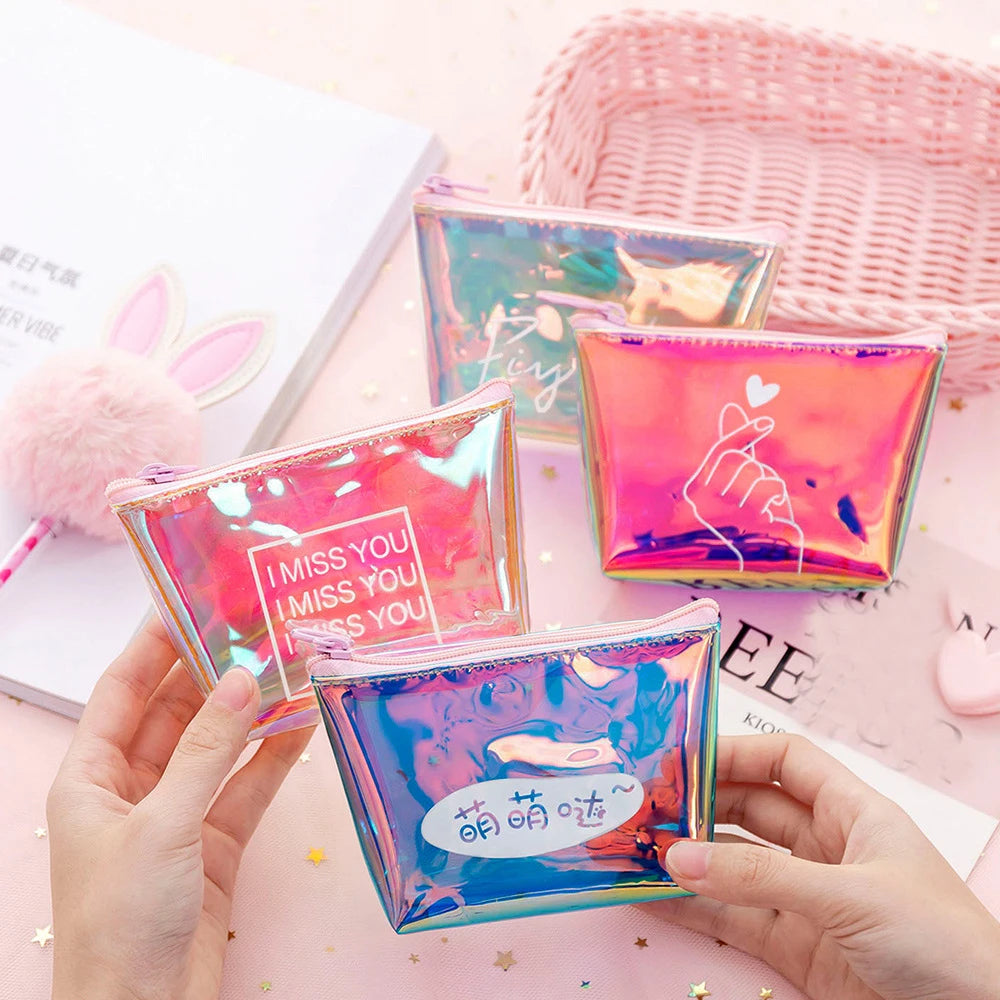Heamsa Transparent Coin Purse Women Small Wallet Female Change Purses Mini Children's Pocket Wallets Key Card Holder